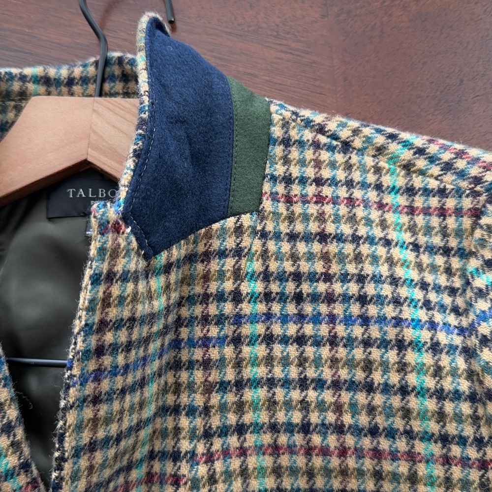 Talbots Blazer Shetland Houndstooth Wool Blend Tweed Two Button Crest career 12P - Picture 4 of 8